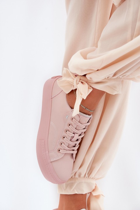 Women's Platform Sneakers Made Of Eco Leather Big Star RR274A294 Pink