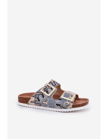 Women's Sandals With Buckles And Glitter Beige S.Barski RB51-006