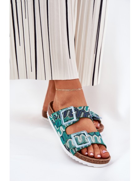 Moteriškos šlepetės su sagtimis ir blizgučiais S.Barski