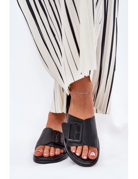 Moteriški odiniai sandalai su sagtimi D&A Juodi