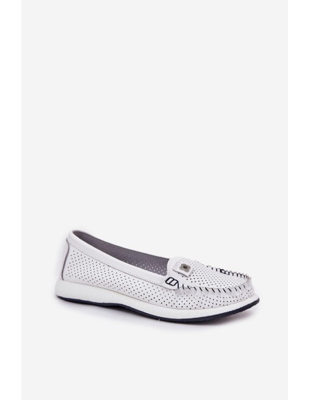 Ladies Leather Moccasins S.Barski LR51-673 White