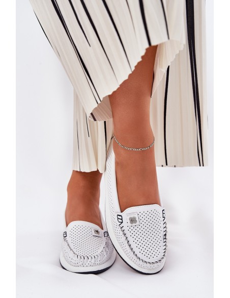 Ladies Leather Moccasins S.Barski LR51-673 White