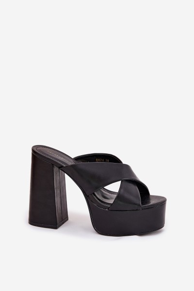 Women's Platform And Block Heels Sandals Black Lenobos 2