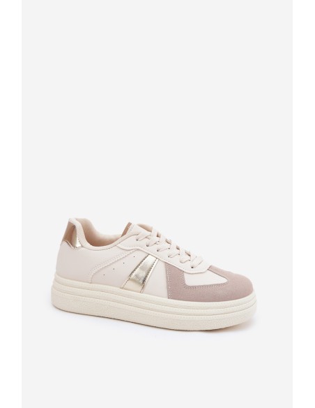 Eco Leather Women's Sneakers On Platform Beige Goriette