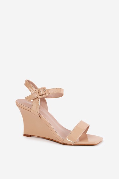 Lacquered Women's Wedge Sandals Nude Vliraya 2