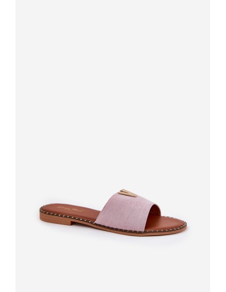 Women's Flat Sandals With Decorative Details Purple Saliena