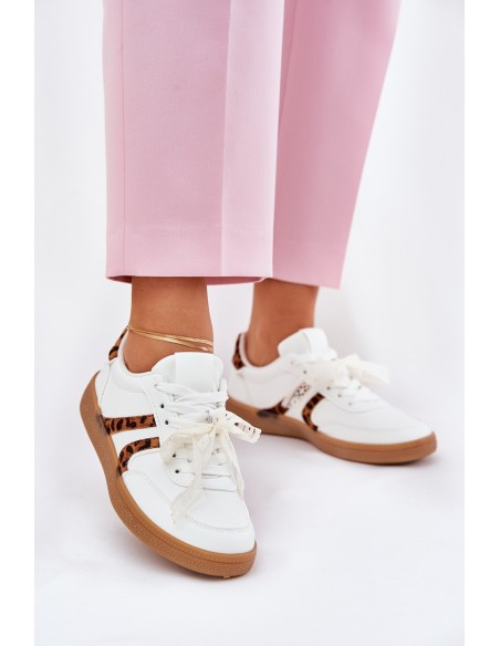 Low Women's Sneakers With Lace Panther White Zielle