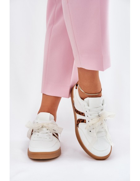 Low Women's Sneakers With Lace Panther White Zielle
