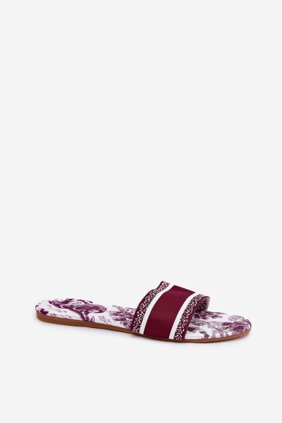 Patterned Flat Sandals Women Bordeaux Leysi 2
