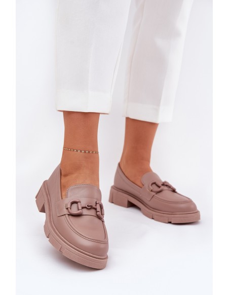 Ladies Moccasins Eco Leather With Decorative Detail Khaki Seftass