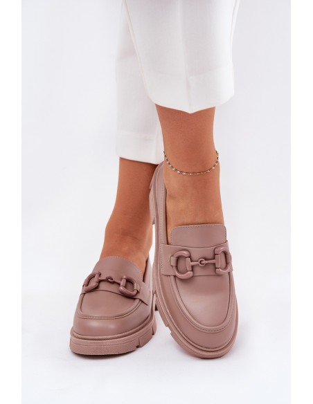 Ladies Moccasins Eco Leather With Decorative Detail Khaki Seftass