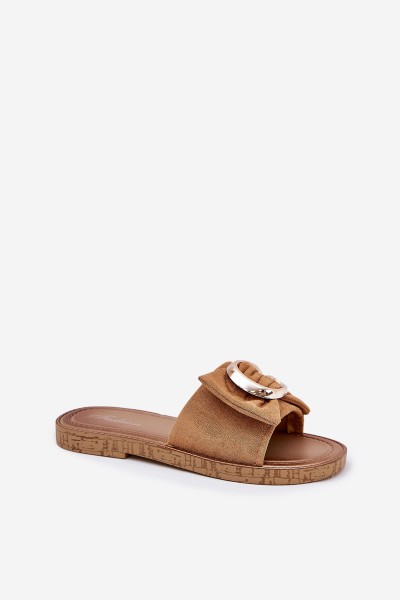 Flat Women Sandals With Decorative Detail Camel Nellodra 2