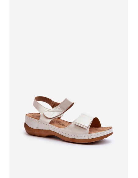 Comfortable Women's Sandals with Velcro Silver Iphiope