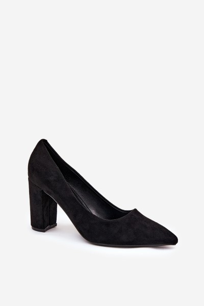 Eco Suede Heels On A Heel Black Ellinoria 2