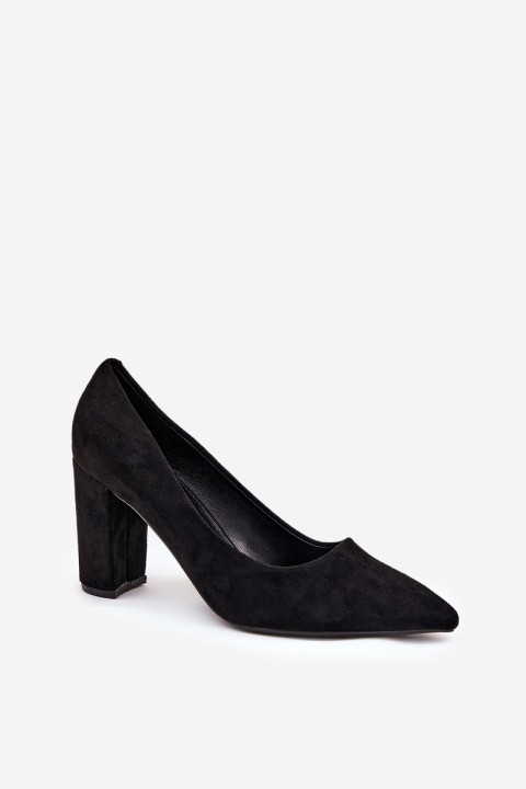 Eco Suede Heels On A Heel Black Ellinoria