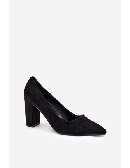 Eco Suede Heels On A Heel Black Ellinoria