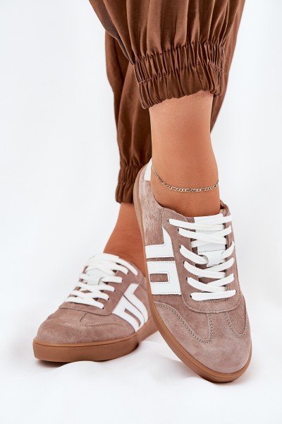 Sportiniai bateliai Zomšiniai Beige Vinceza