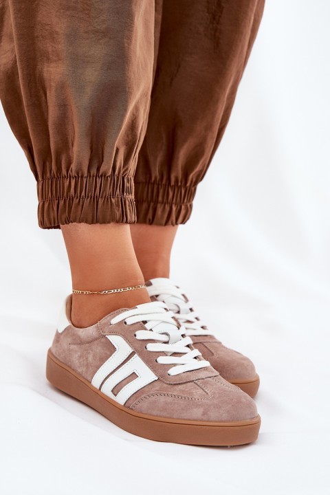 Sneakers Sports Shoes Suede Beige Vinceza 79517