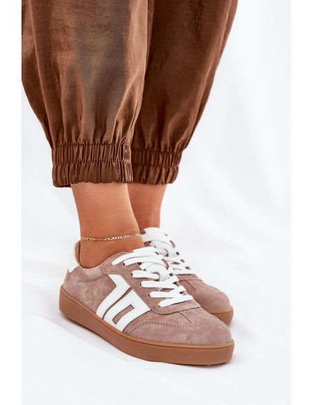 Sportiniai bateliai Zomšiniai Beige Vinceza