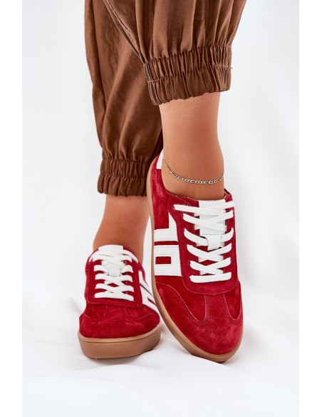 Sneakers Sports Shoes Suede Red Vinceza 79517