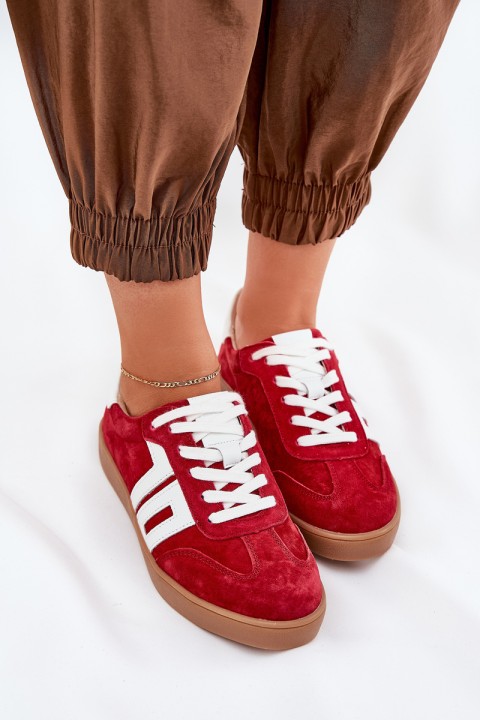 Sneakers Sports Shoes Suede Red Vinceza 79517