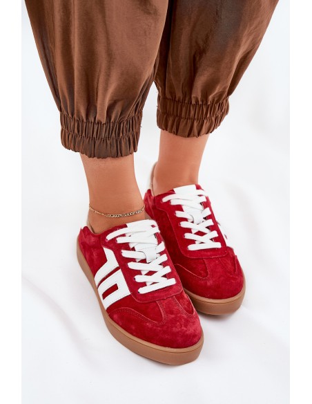 Sneakers Sports Shoes Suede Red Vinceza 79517