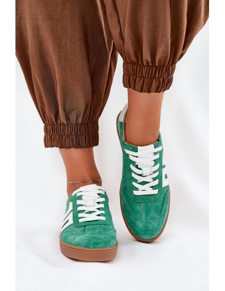 Sneakers Sports Shoes Suede Green Vinceza 79517