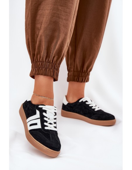 Sneakers Sports Shoes Suede Vinceza 79517 Black