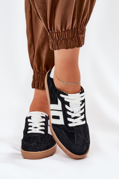 Sneakers Sports Shoes Suede Vinceza 79517 Black