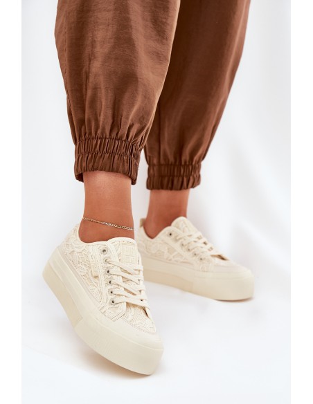 Lace Women's Sneakers Big Star RR274746 Beige