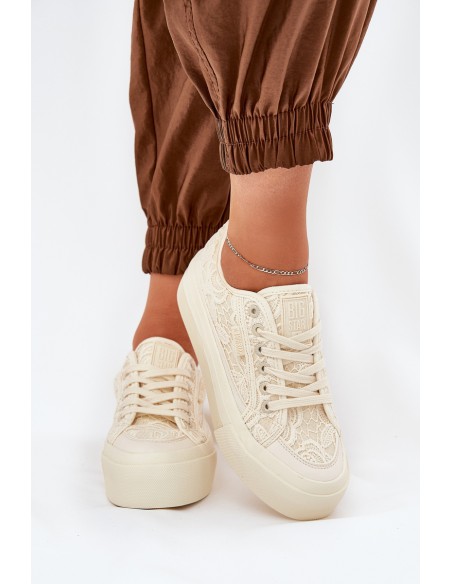 Lace Women's Sneakers Big Star RR274746 Beige