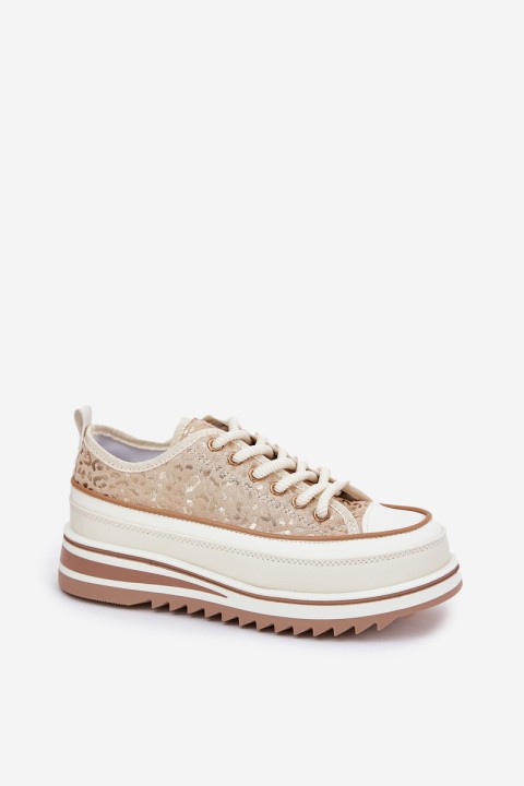 Womens Sneakers On Massive Platform S.Barski BF51-101 Beige