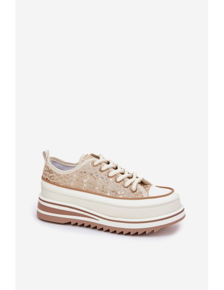 Womens Sneakers On Massive Platform S.Barski BF51-101 Beige