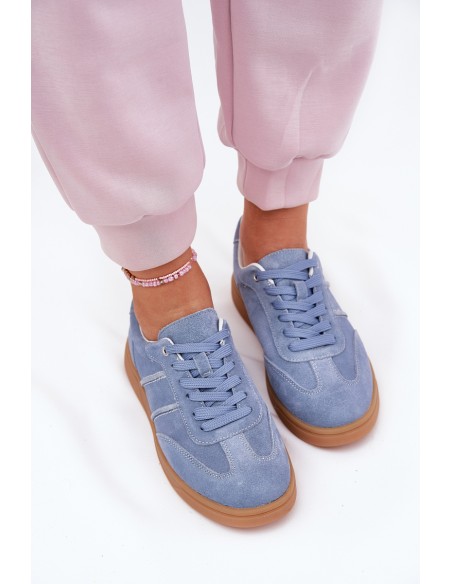 Women's Low Suede Sneakers Blue Paliana
