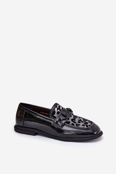 Leather Patent Moccasins With Mesh Black Vinceza 31931 2