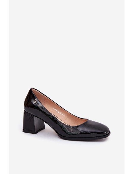 Leather Patent Heels On A Stiletto Vinceza 91130 Black