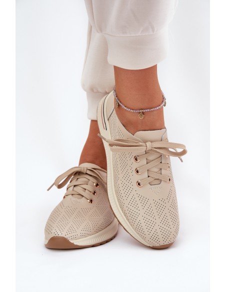 Leather Lightweight Women's Shoes Artiker 54C1759 Beige