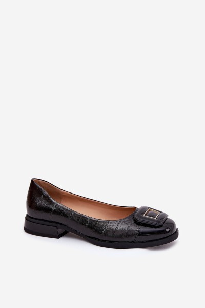 Leather Ballerinas With Decoration D&A MK51-059 Black 2