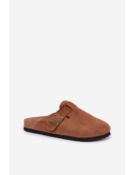 Suede Clogs Women's With Buckle Big Star RR274A387 Brown