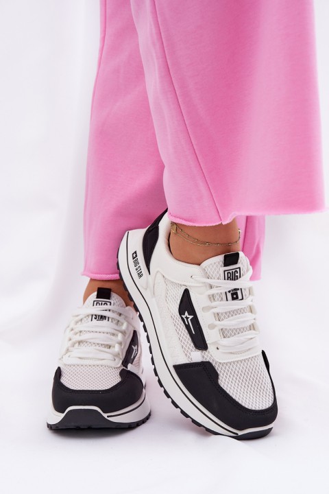 Women's Sports Shoes On Platform Big Star RR274A223 HI-POLY SYSTEM Black-White