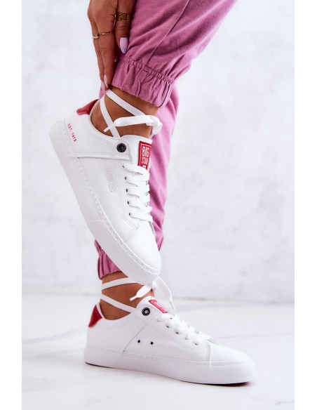 Leather Sneakers Big Star JJ274212 White and Red