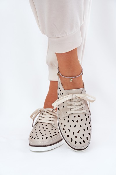 Ladies Leather Shoes S.Barski LR51-610 Beige