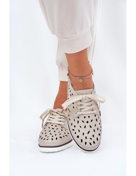 Ladies Leather Shoes S.Barski LR51-610 Beige