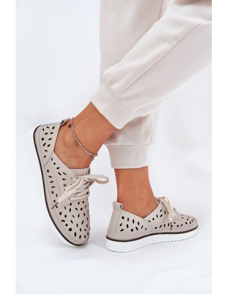 Ladies Leather Shoes S.Barski LR51-610 Beige