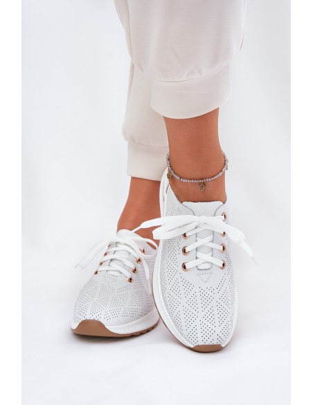 Leather Lightweight Women's Shoes Artiker 54C1758 White