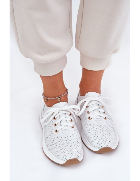 Leather Lightweight Women's Shoes Artiker 54C1758 White