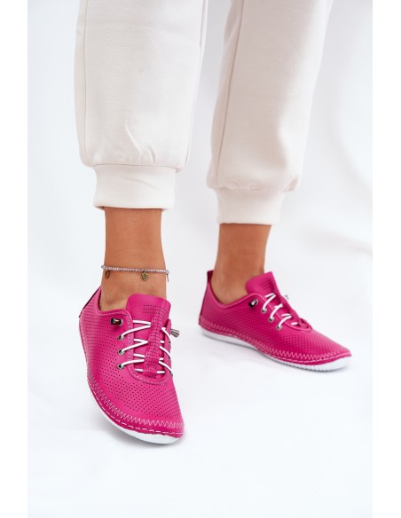 Ladies Leather Shoes Made Of Natural Leather Artiker 54C0830 Pink