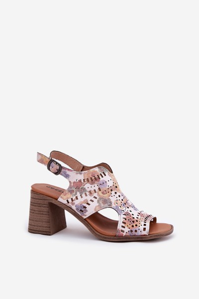 Cutout Women's Sandals On Heel Multicolor Tosine 2