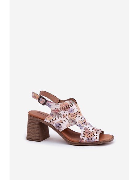 Cutout Women's Sandals On Heel Multicolor Tosine