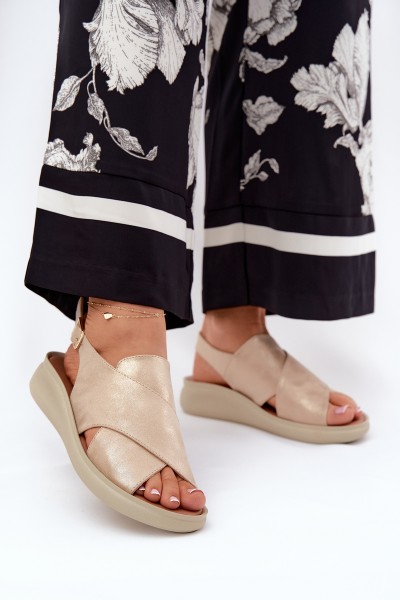 Women's Sandals Made Of Eco Leather Gold Tosmelia